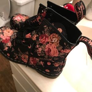 Authentic floral Doc Martens