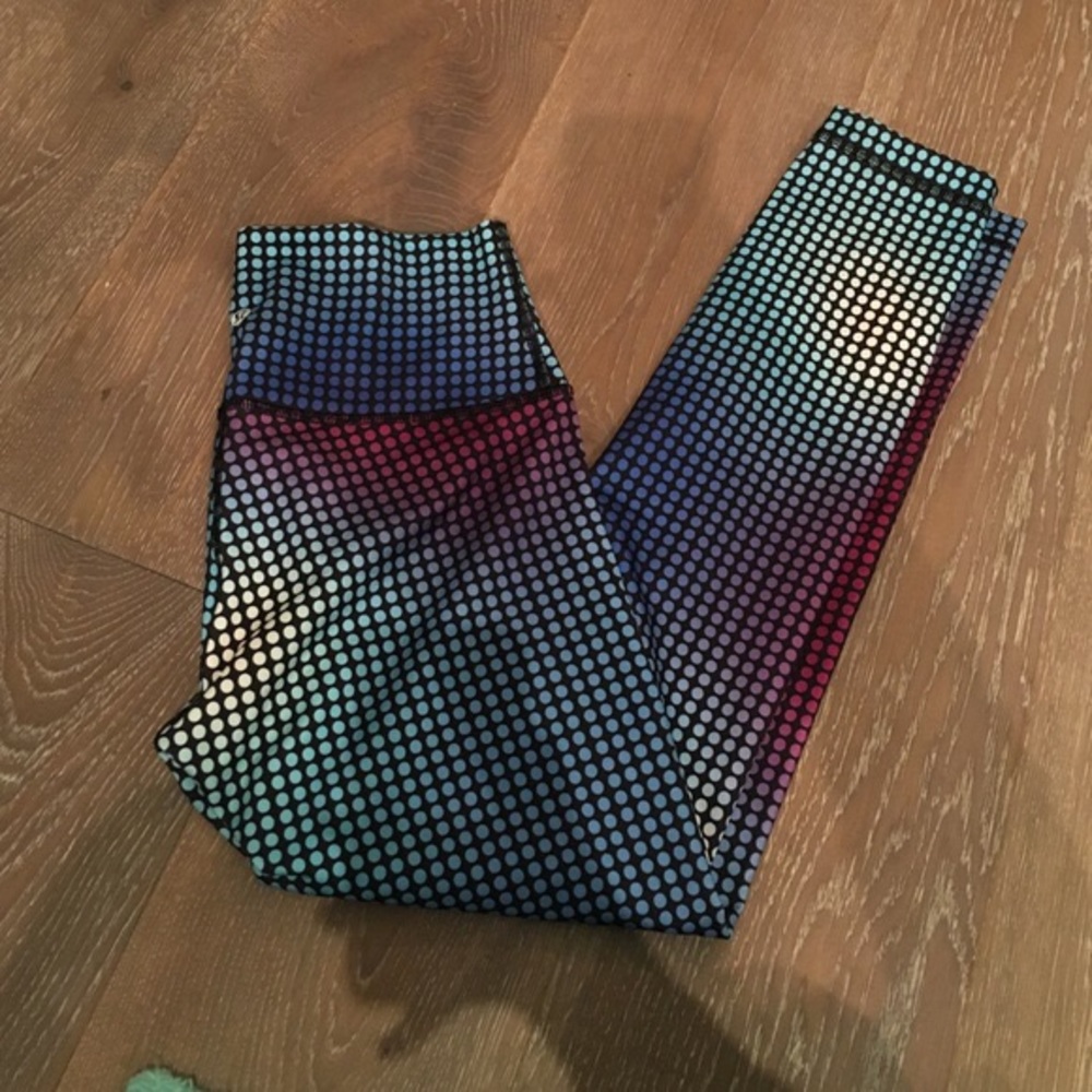 High Rise Lululemon Polka Dot Multi Color Leggings