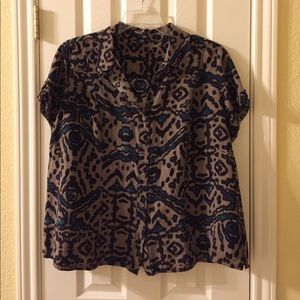 Linen/Rayon Blend Camp-style Shirt - 2X