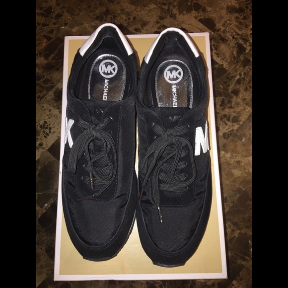 Michael Kors Shoes - MK Michael Kors Stanton Trainer Black Suede Size 8