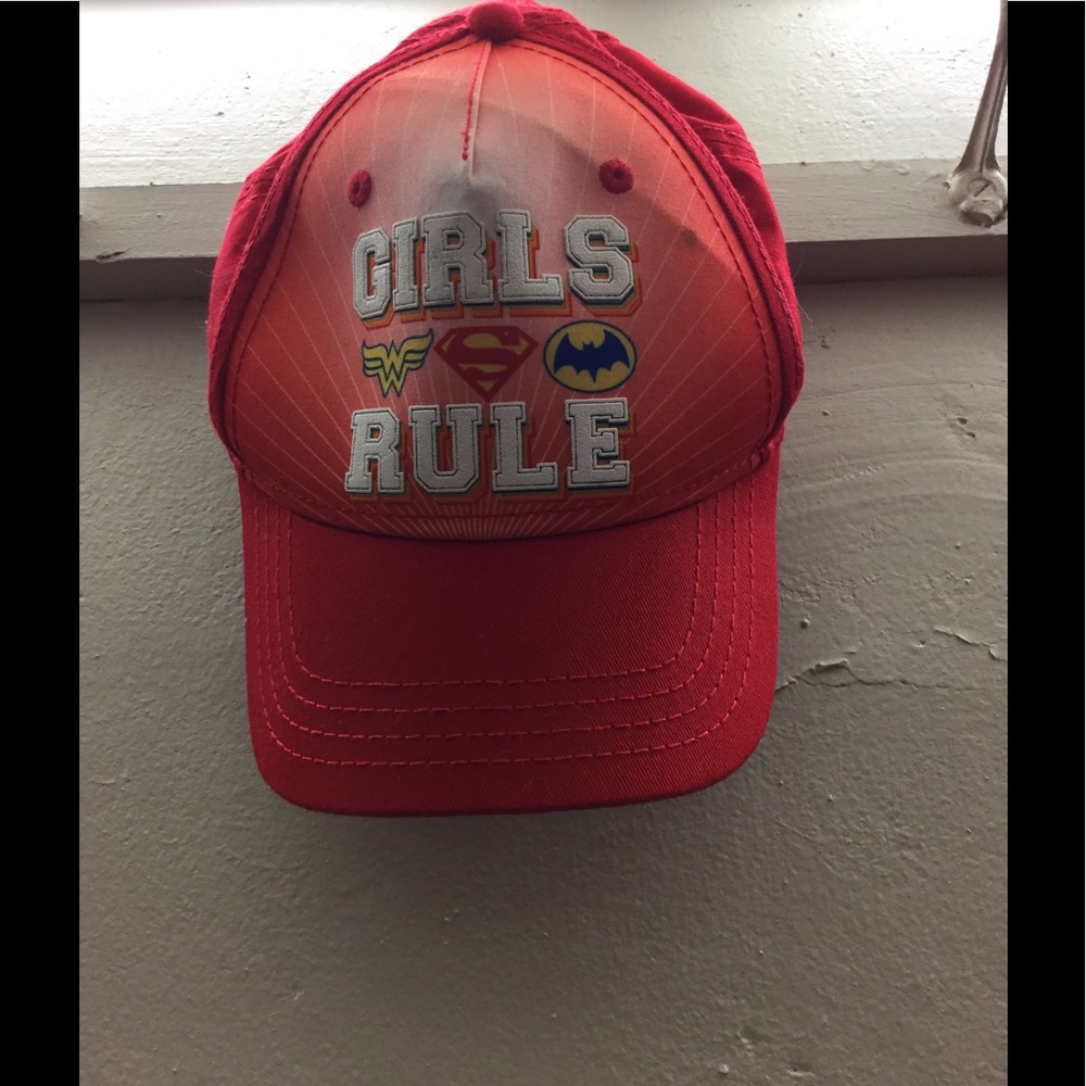 Girls rule superhero hat