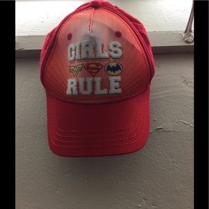 Girls rule superhero hat