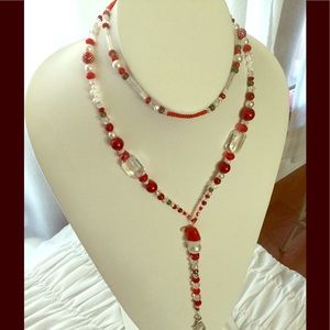 Crystal beaded lanyard/badge holder