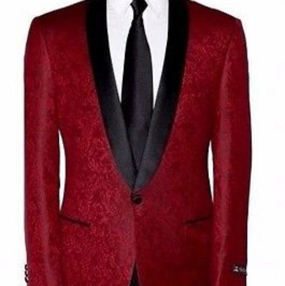 Paisley Blazer Burgundy Red Slim fit for Mens
