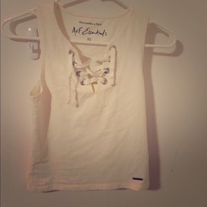 Abercrombie & Fitch Cropped Lace Up Tank