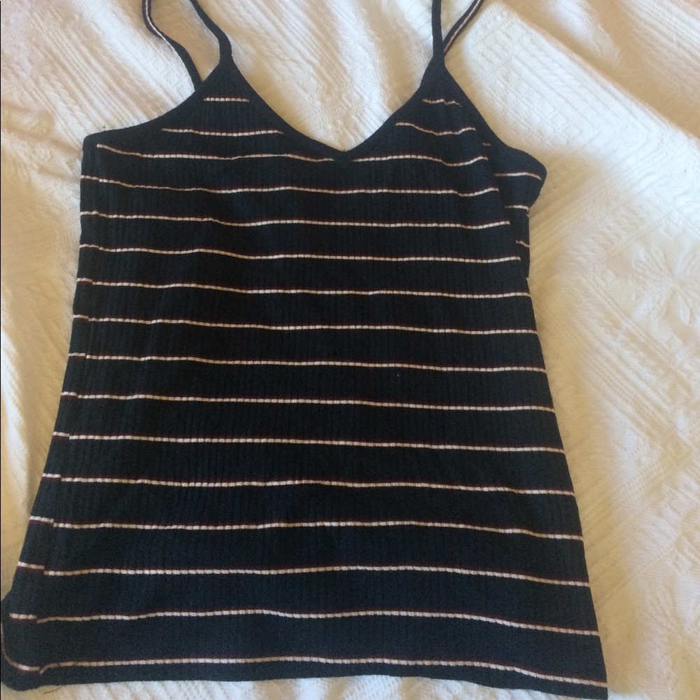Red and white striped navy tank