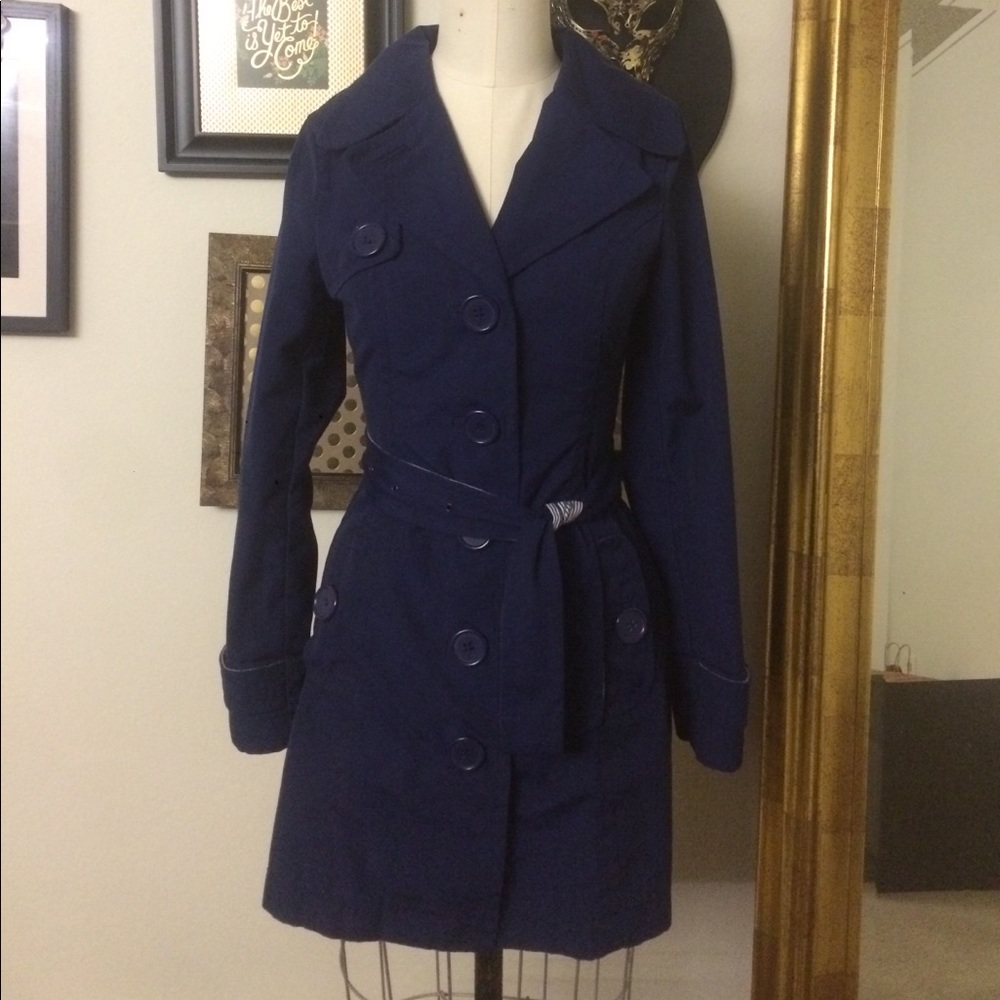 H&M navy trench coat
