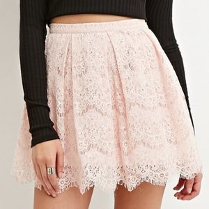Forever 21 Pink Lace Skirt with Sequins