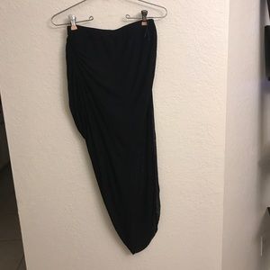 Zara W&B Collection Black Wrap Skirt Sz M