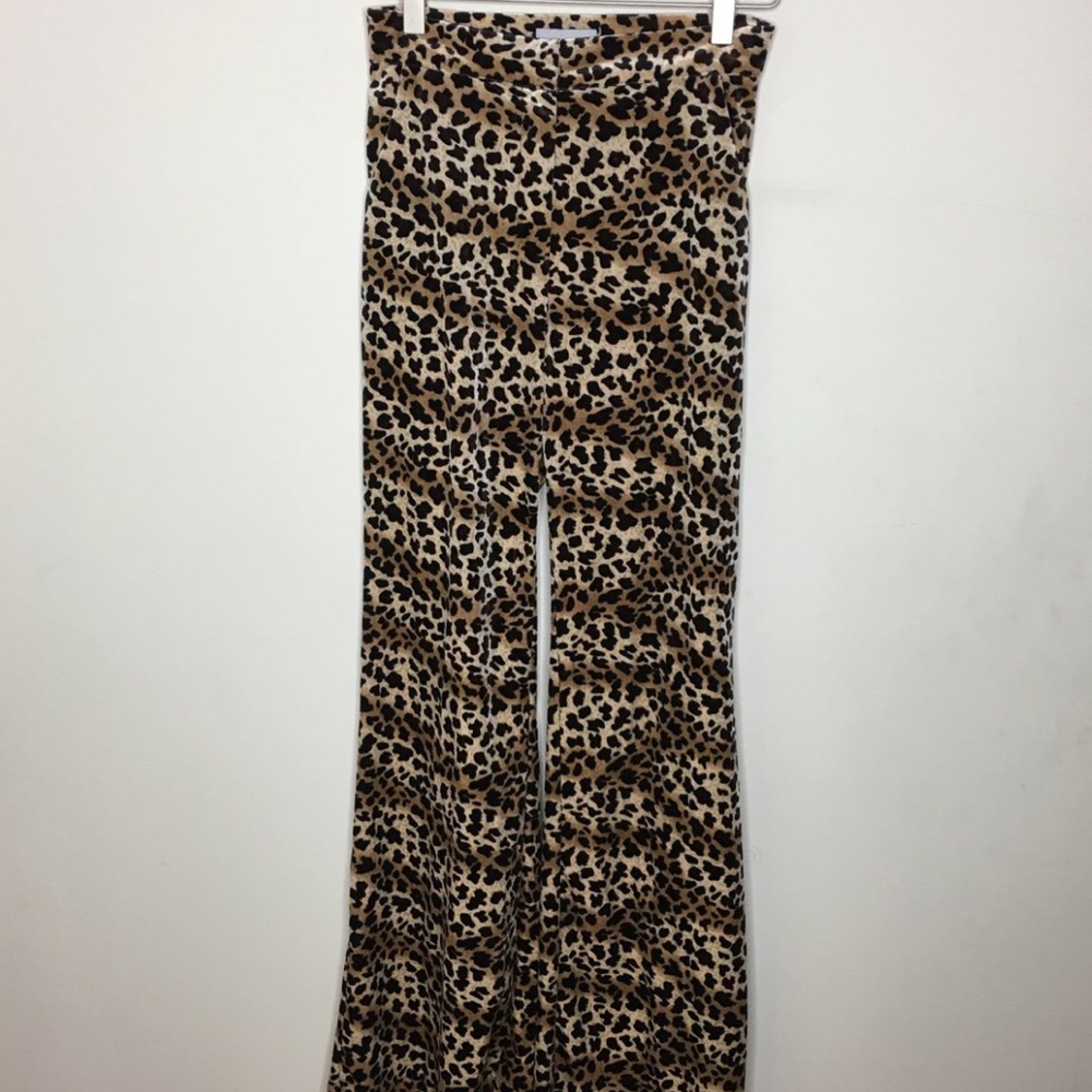 Velvet Flared Leopard Pants