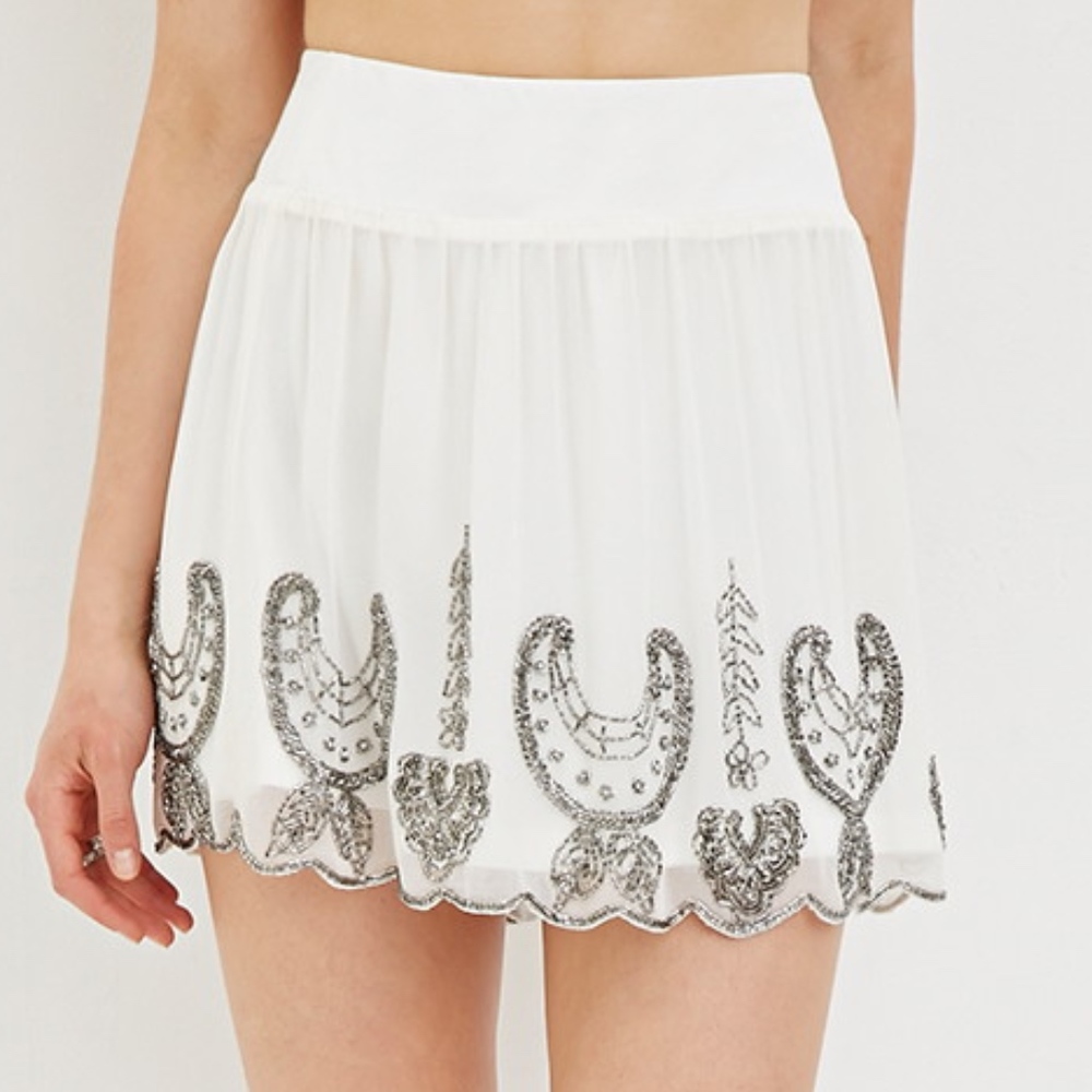 Forever 21 Beaded Skater Skirt