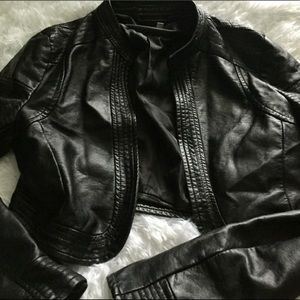 Crop top Leather Jacket (Not Real Leather)