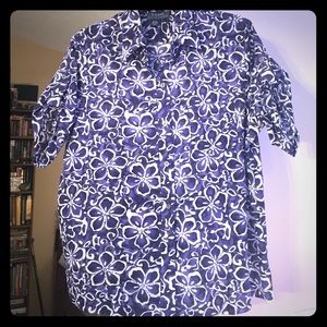 Ralph Lauren blue and white blouse