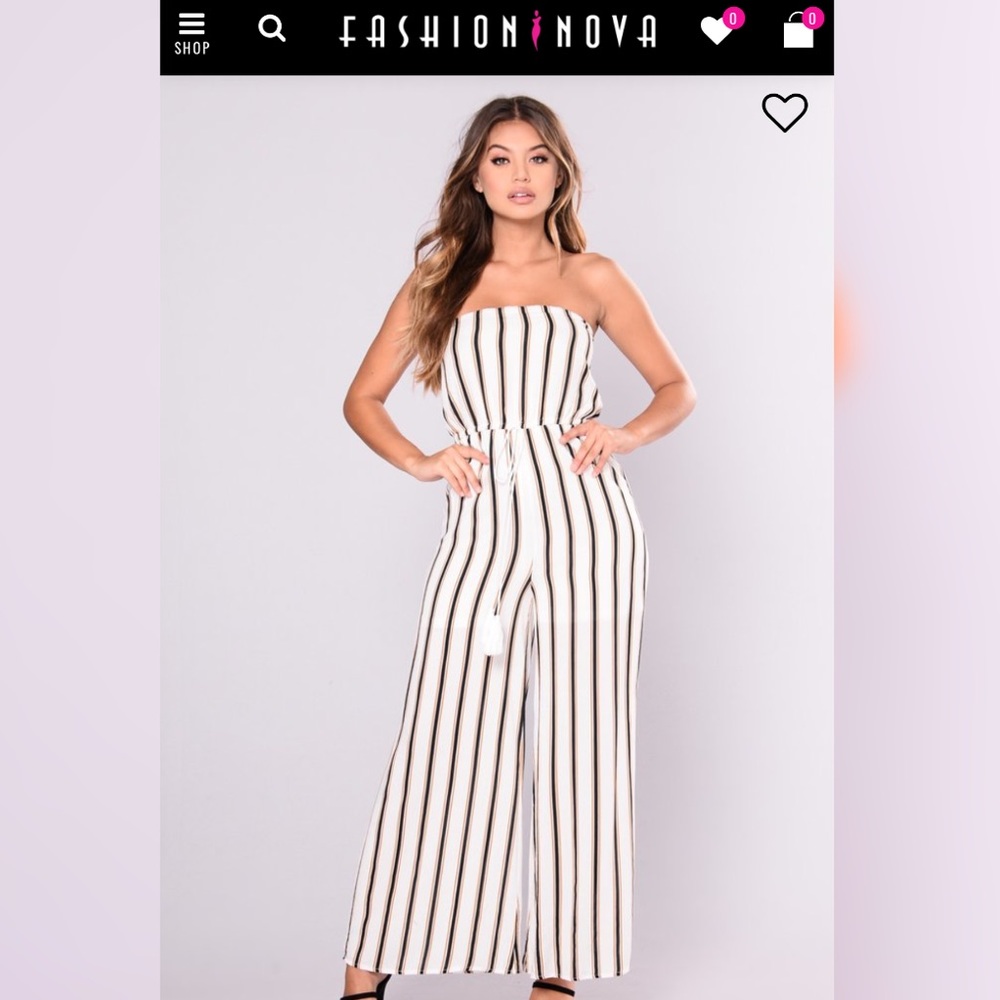 Fashion Nova Stripe Jumpsuit