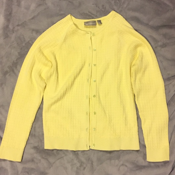 croft & barrow Sweaters - Croft & Barrow Light Yellow Cardigan