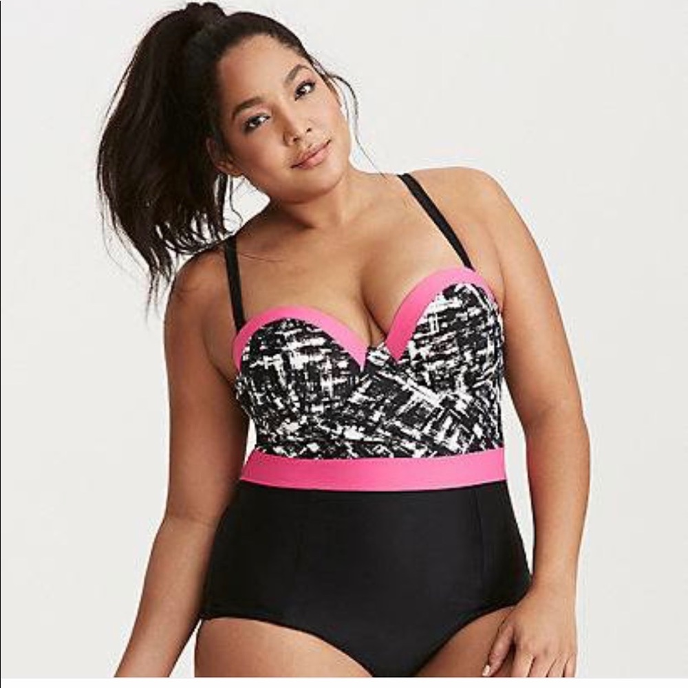 Glass Print One Piece Swimsuit