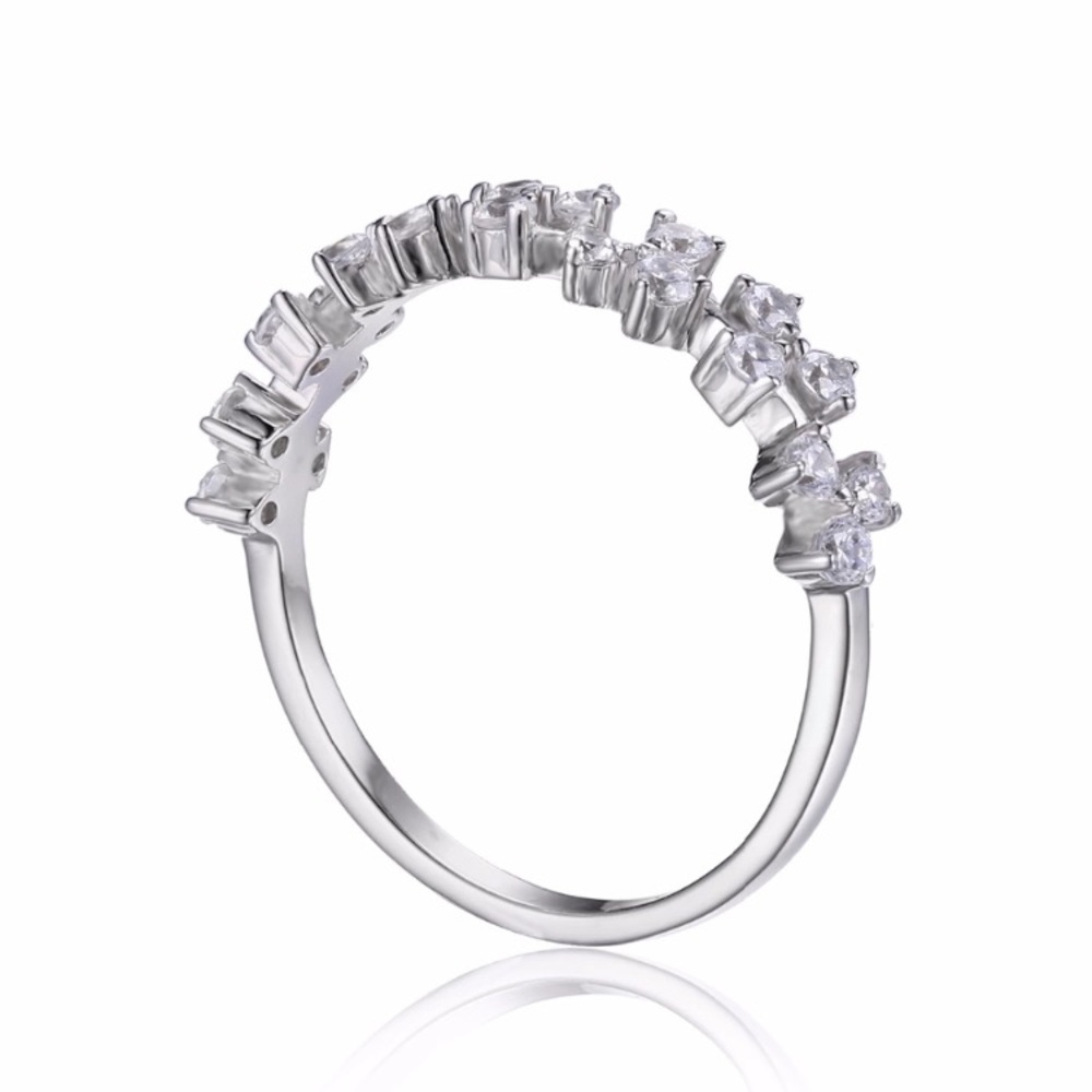 Sterling Silver CZ Clover Ring - Picture 6 of 7