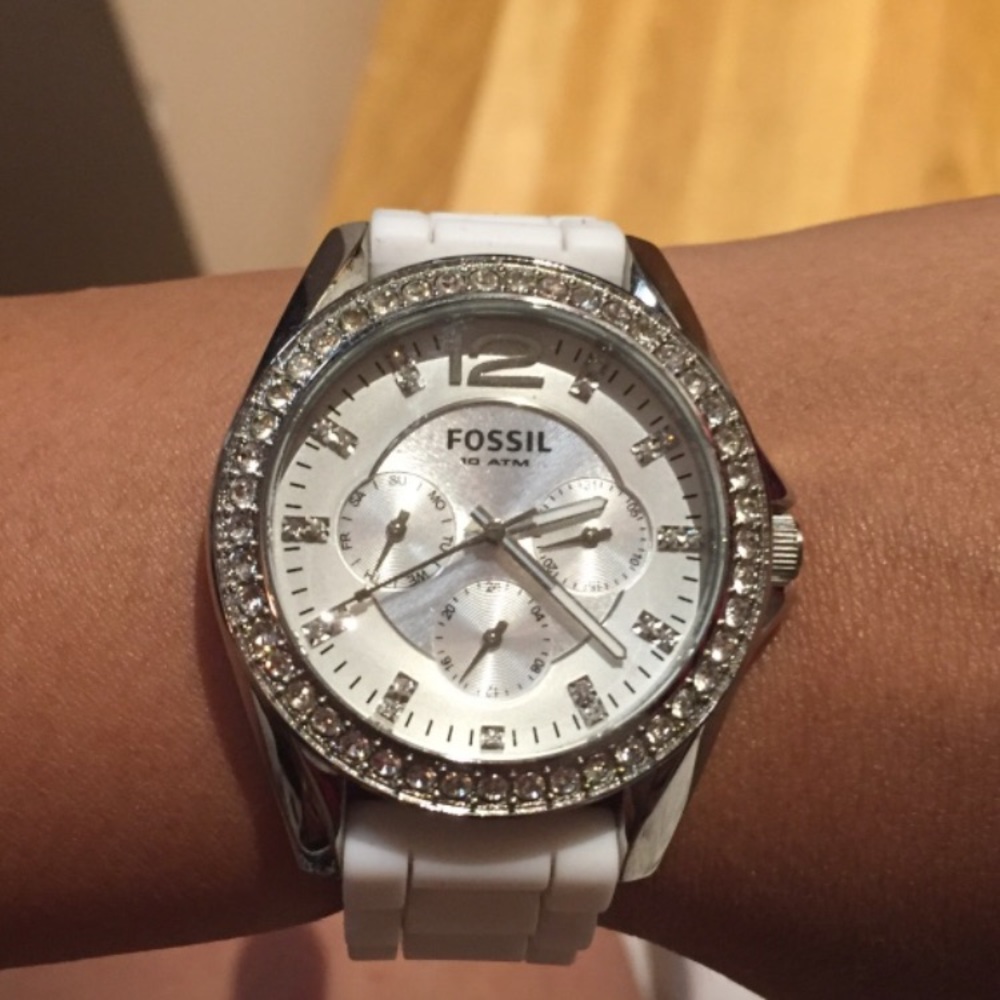 White fossil watch