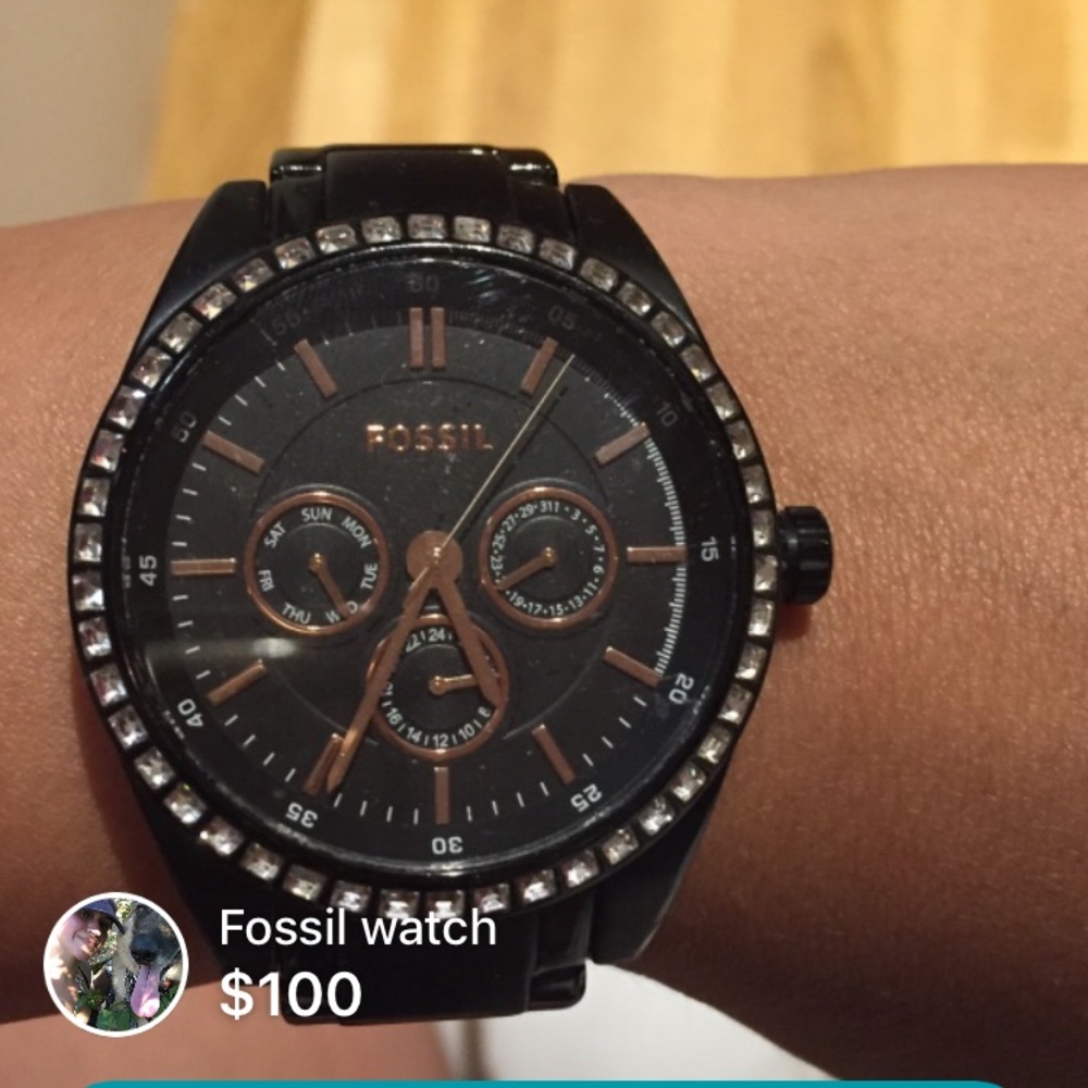 Black fossil watch