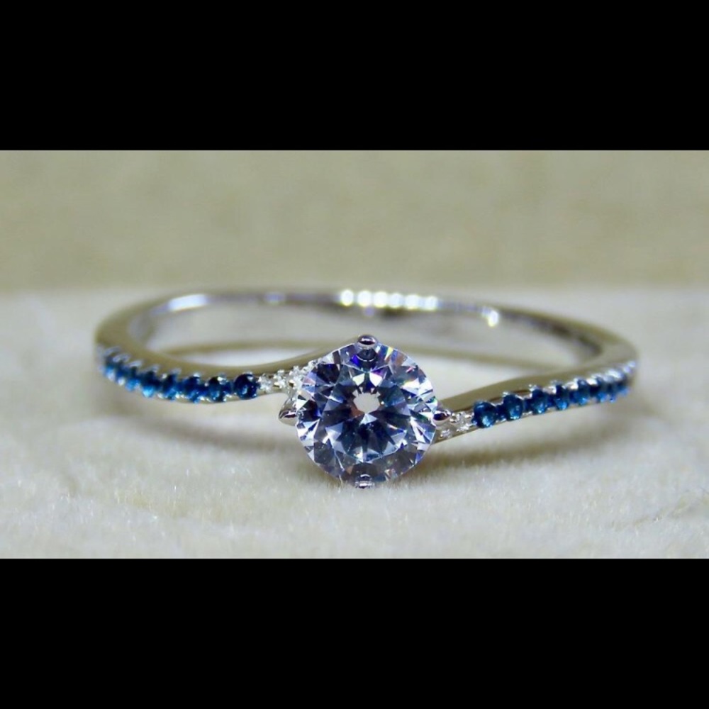 Blue Nano Sapphire Sterling Silver Ring - Picture 5 of 8