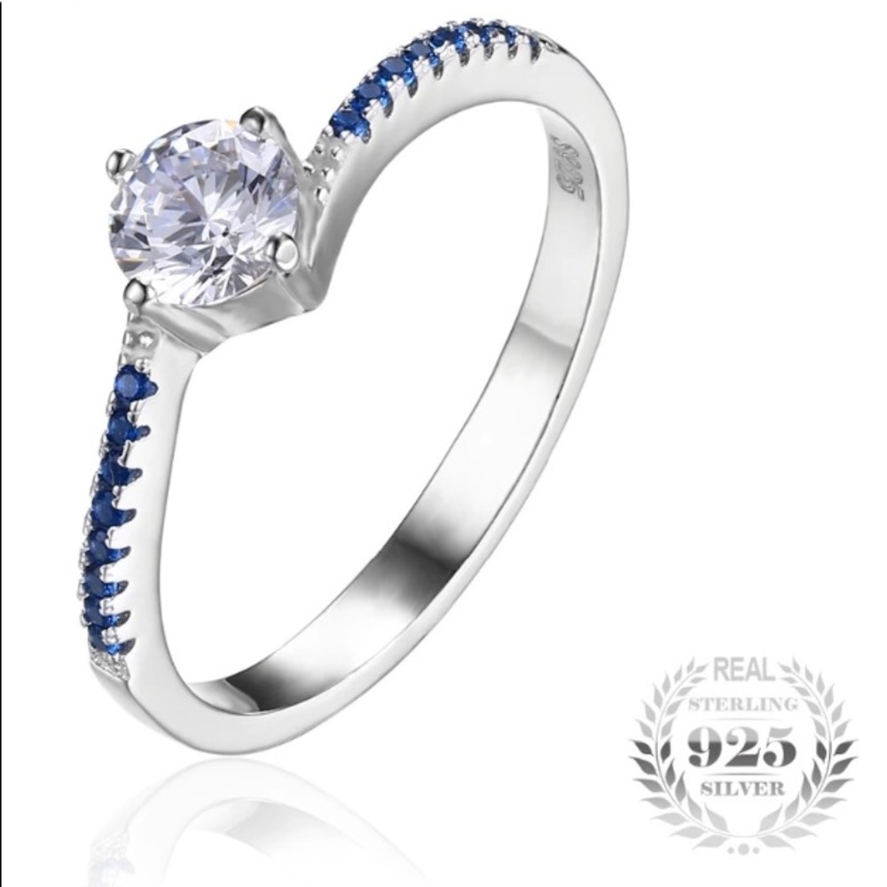 Blue Nano Sapphire Sterling Silver Ring - Picture 3 of 8