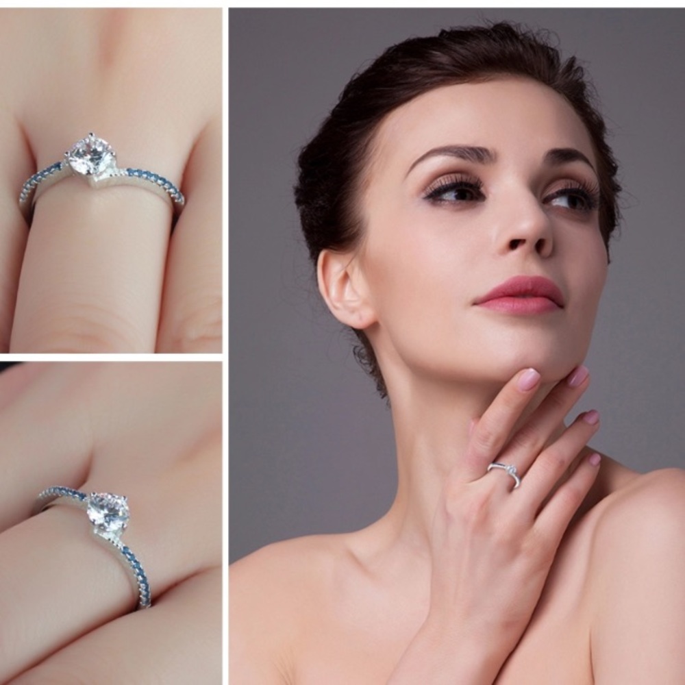 Blue Nano Sapphire Sterling Silver Ring - Picture 6 of 8