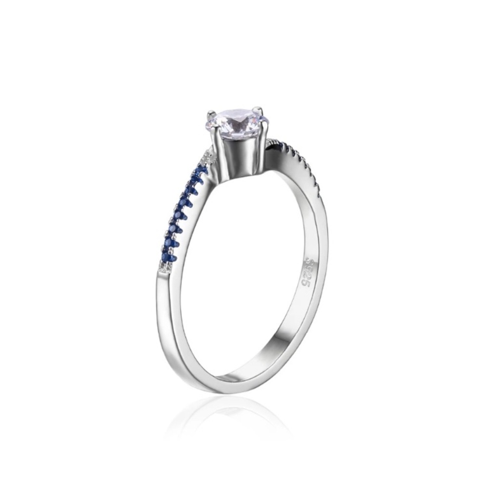 Blue Nano Sapphire Sterling Silver Ring - Picture 7 of 8