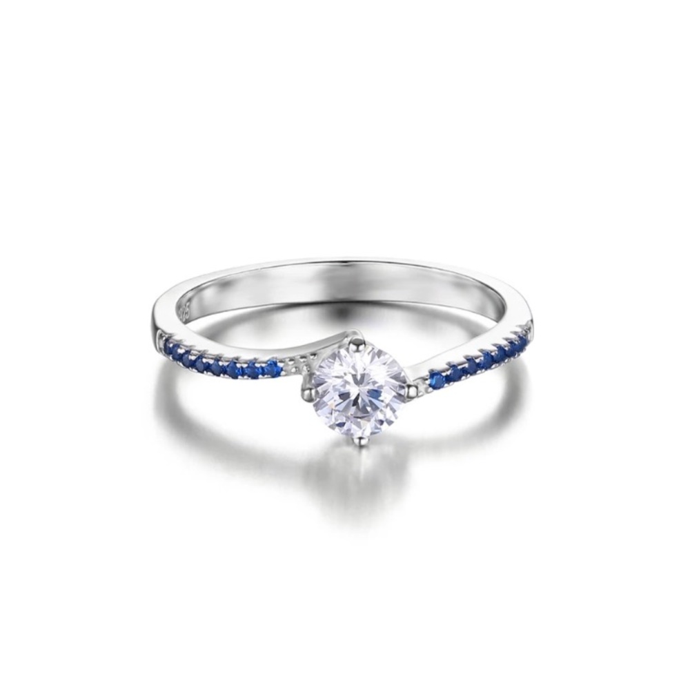 Blue Nano Sapphire Sterling Silver Ring - Picture 2 of 8