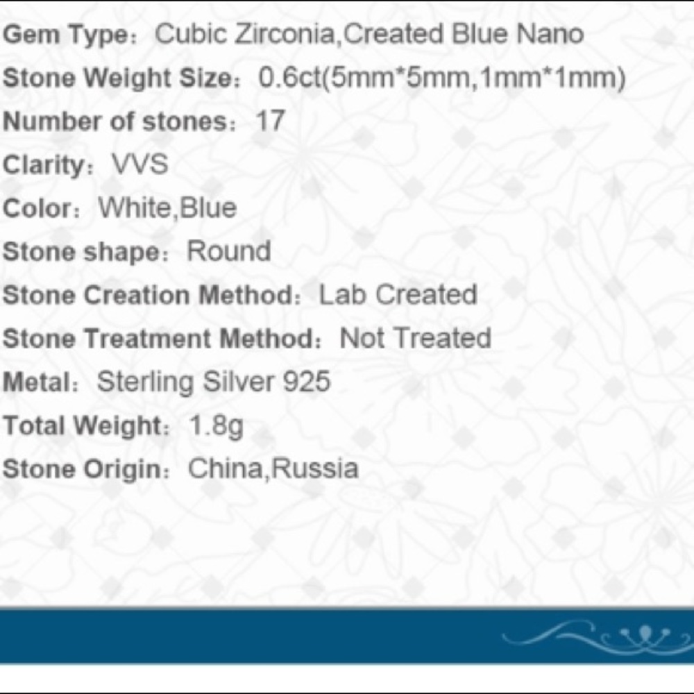 Blue Nano Sapphire Sterling Silver Ring - Picture 8 of 8