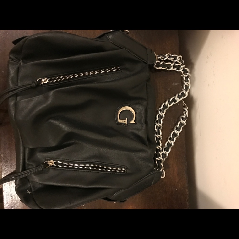 Black leather Guess bag
