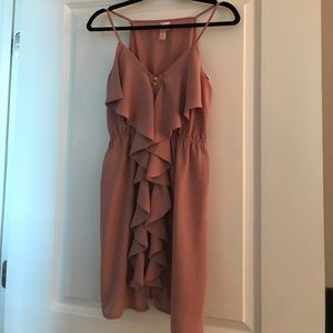 Mauve dress with zipper from top to bottom