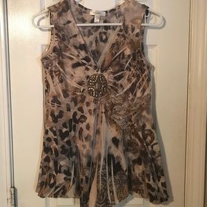 Dress barn animal print style top Sz.S NWOT