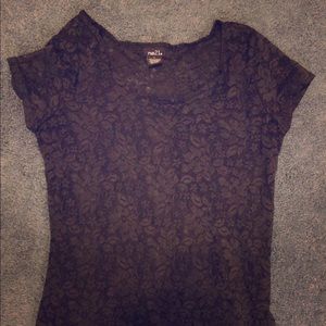 Rue 21 black lace tee
