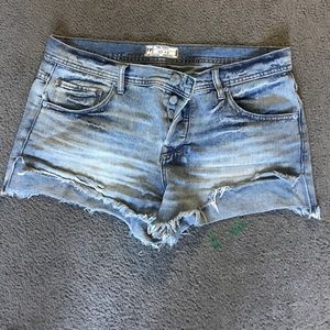 free people denim shorts