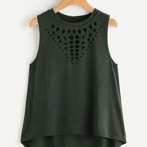 Olive Green Cut Out Tank