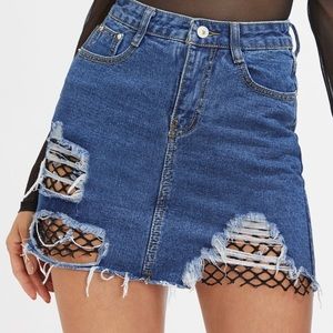Destroyed Fishnet Skirt