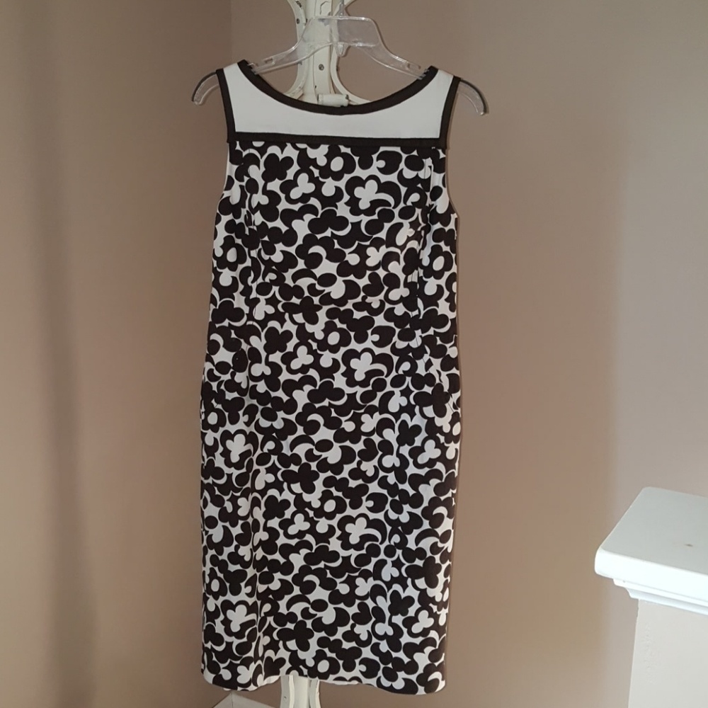 Worth Brown & White Sleeveless Dress