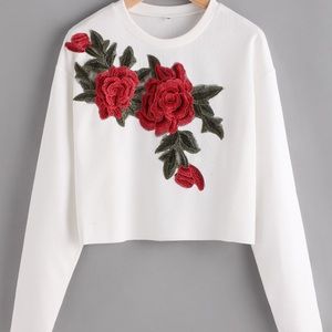 Rose Embroidered Sweater
