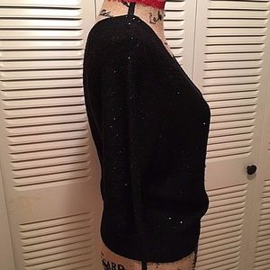 🌟Ann Taylor LOFT Knit Top Black Sparkle Elegant