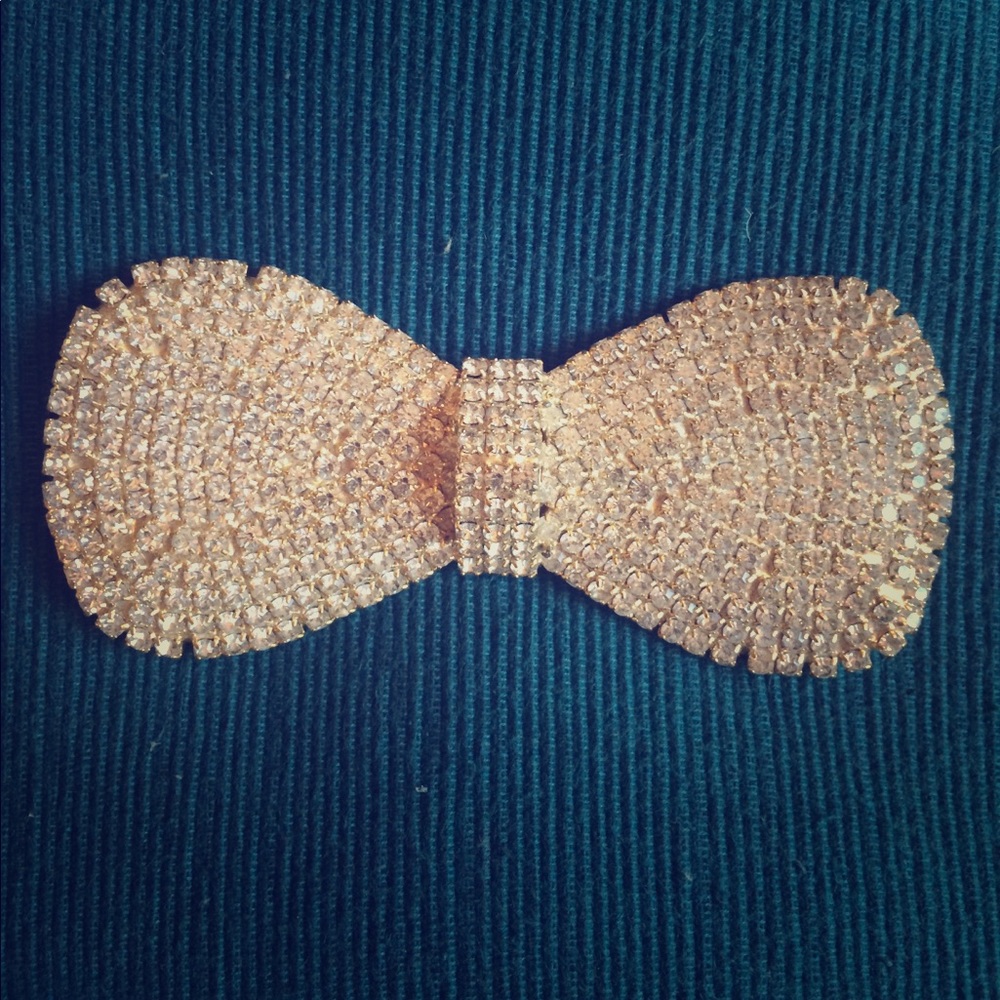 Rhinestone Bow Brooch