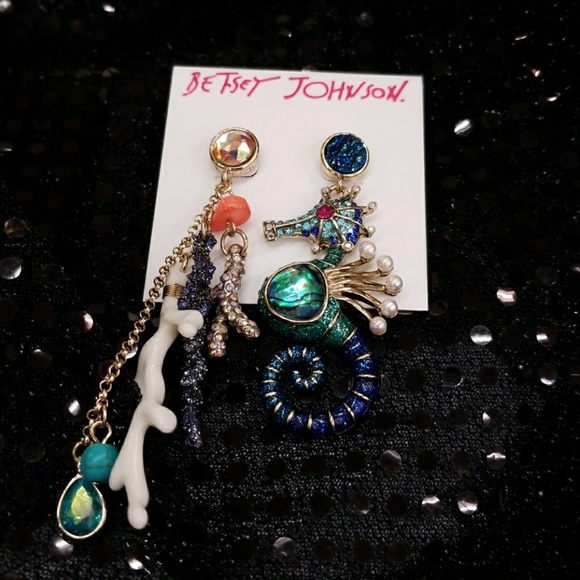 Betsey Johnson Seahorse Earrings 