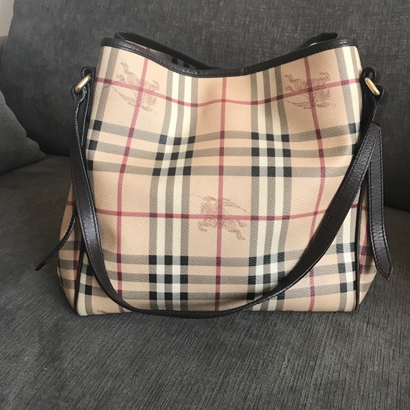 BURBERRY CANTERBURY TOTE HAYMARKET COATED CANVAS - Picture 1 of 8