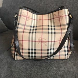 BURBERRY CANTERBURY TOTE HAYMARKET COATED CANVAS