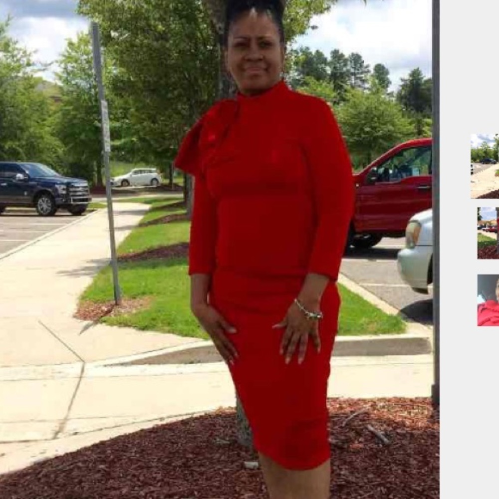 Red dress with bow