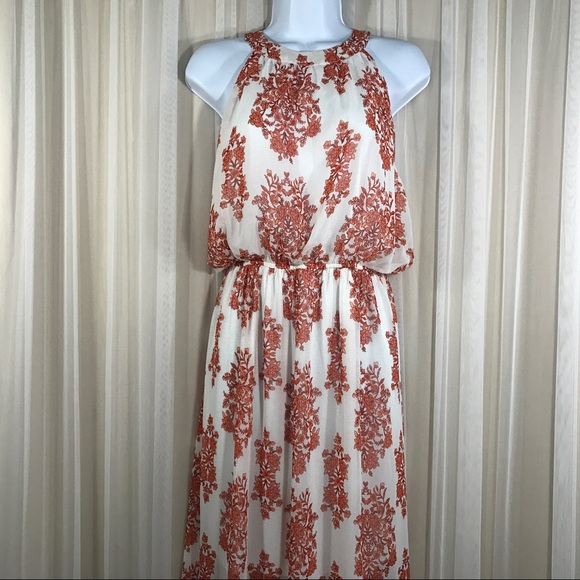 Soieblu Halter Maxi Dress Sheer with Lace up back - Picture 2 of 8