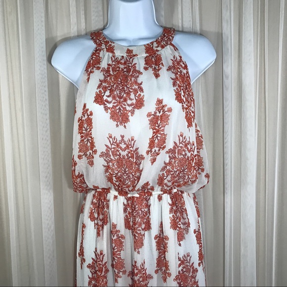 Soieblu Halter Maxi Dress Sheer with Lace up back - Picture 3 of 8