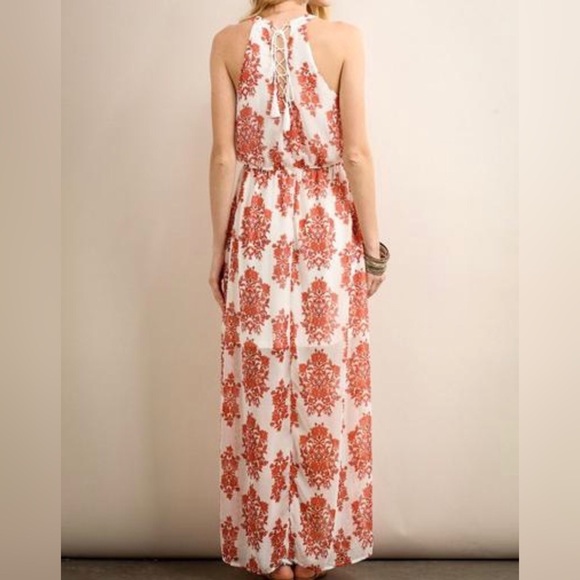 Soieblu Halter Maxi Dress Sheer with Lace up back - Picture 8 of 8