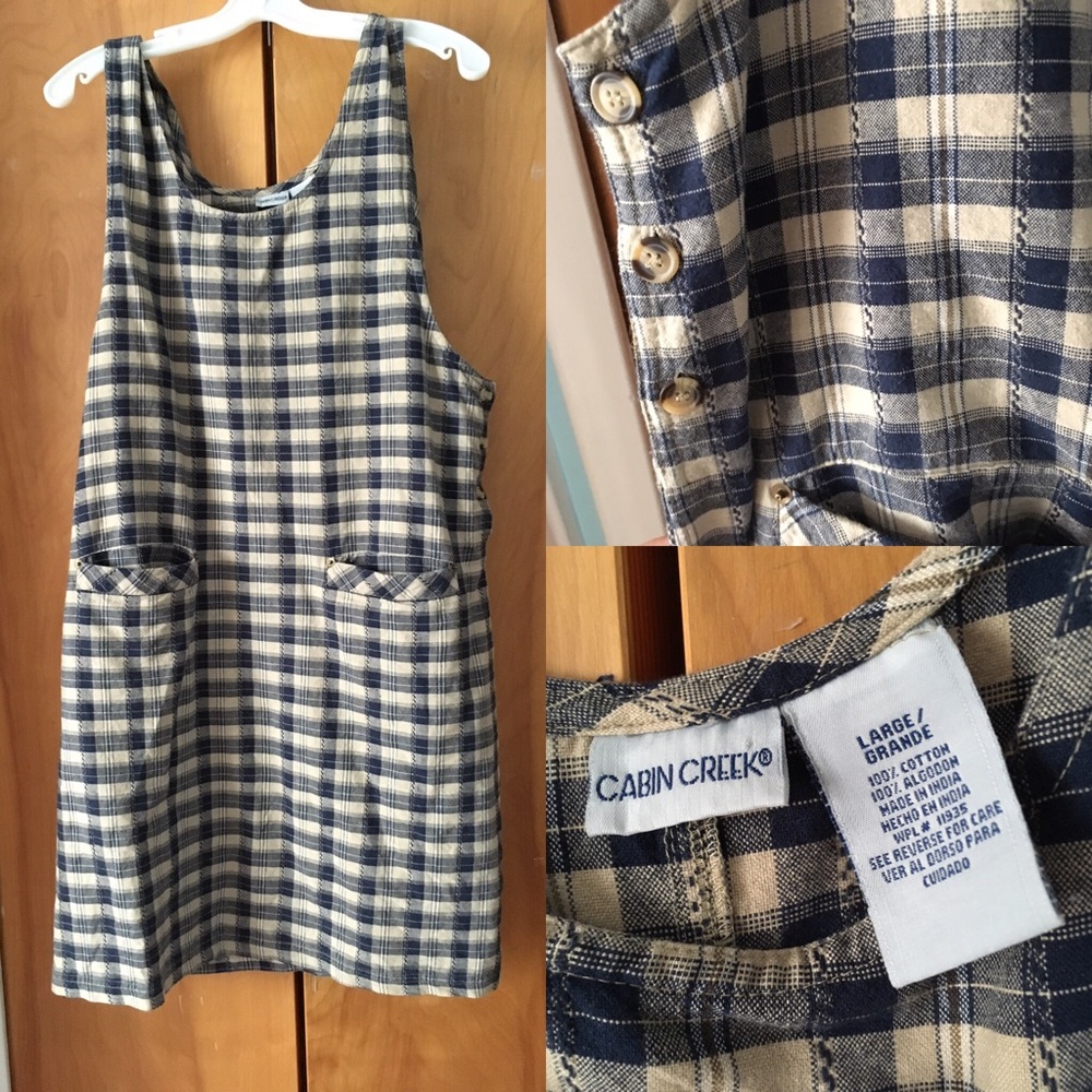 Plaid Overall Dress