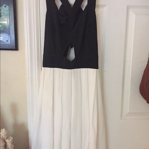 Back Bow Black and White Dress