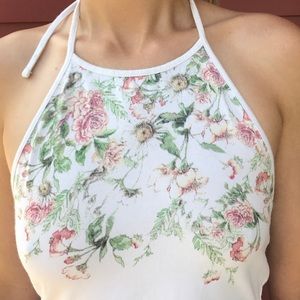 Floral halter crop top